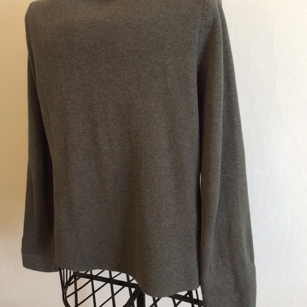 Lands’ End Gray button front sweater Medium - Picture 2 of 5